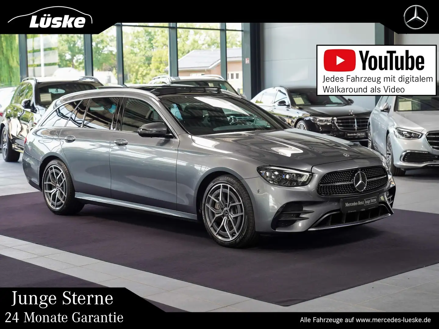 Mercedes-Benz E 400 E 400 d T 4M AMG Line Leder Nappa Pano AHK 360° Grau - 1