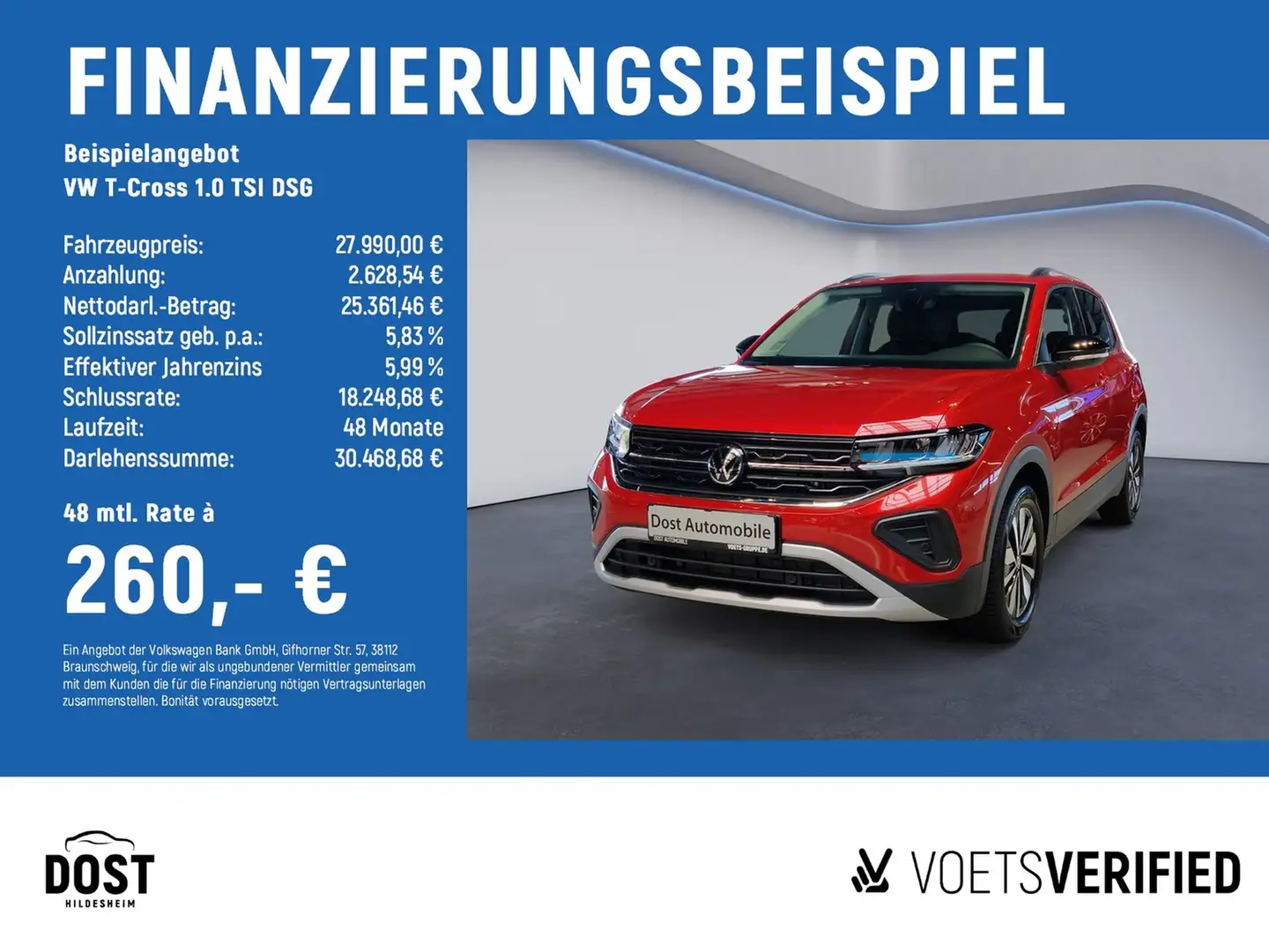 Volkswagen T-Cross 1.0 TSI DSG Goal AHK+DAB+KAMERA+NAVI+SHZ Rot - 2