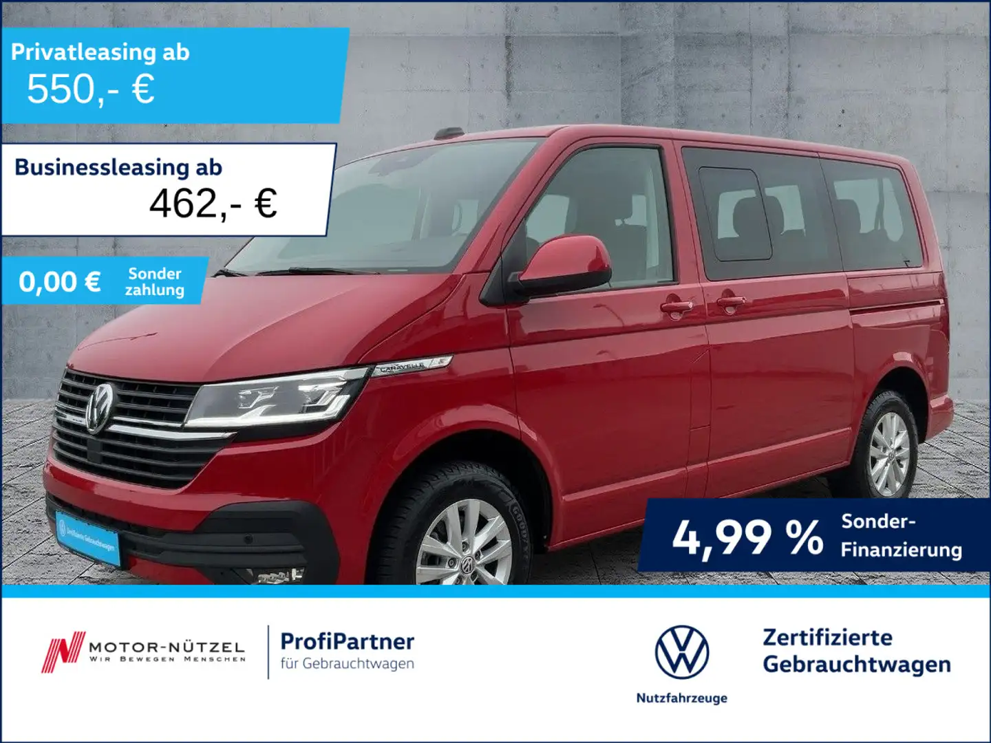 Volkswagen T6.1 Caravelle 2.0 TDI 3JG+LED+NAV+ACC+SHZ+2xPDC Rood - 1