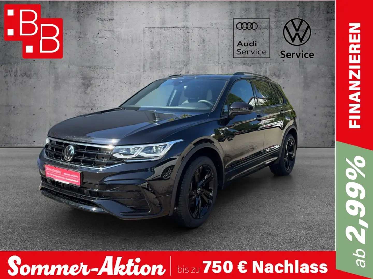 Volkswagen Tiguan 2.0 TDI DSG 4Mo. R-Line BLACK-STYLE BLACK PANO IQ. Schwarz - 1