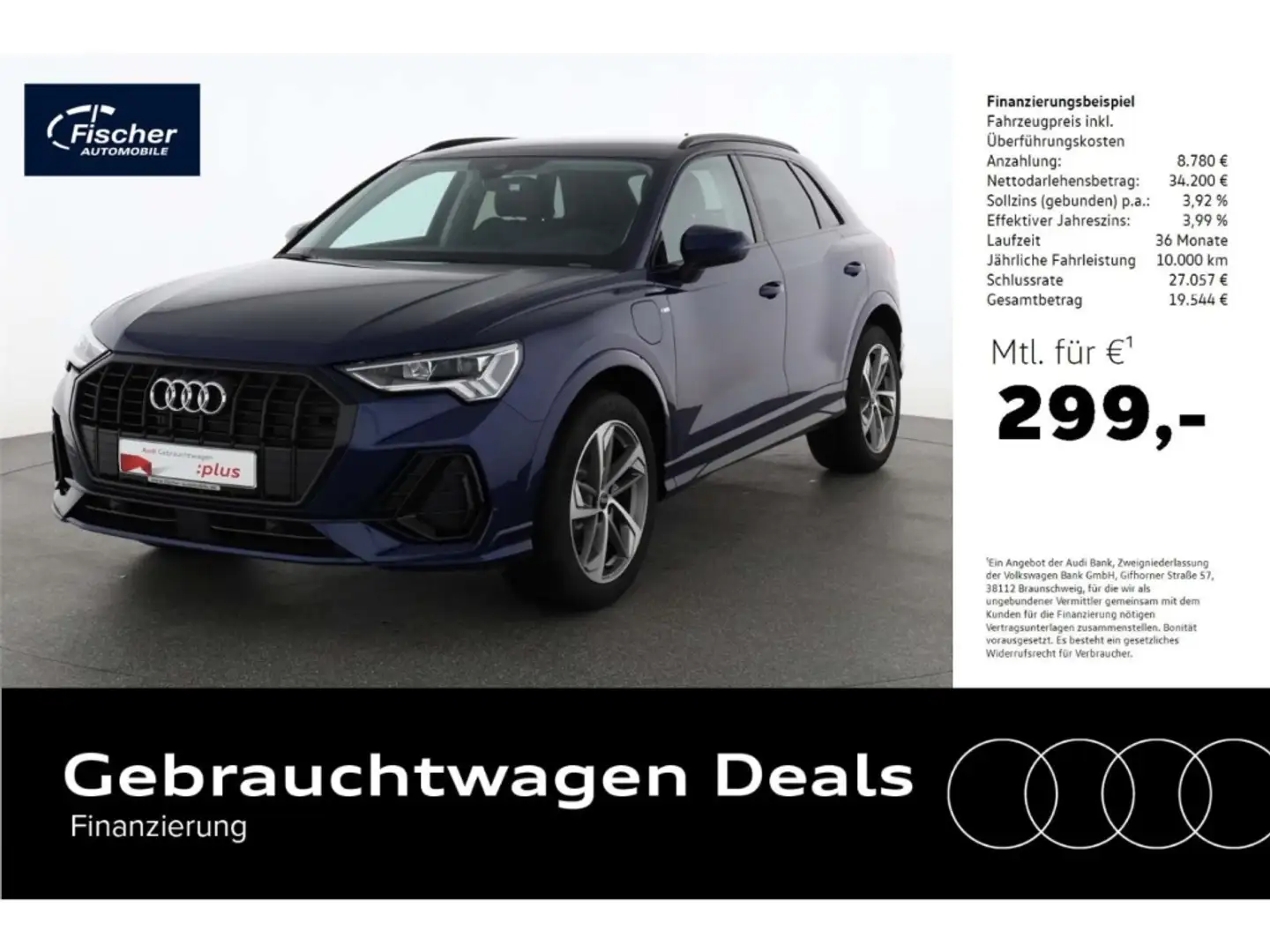 Audi Q3 45 TFSI e S line Blau - 1