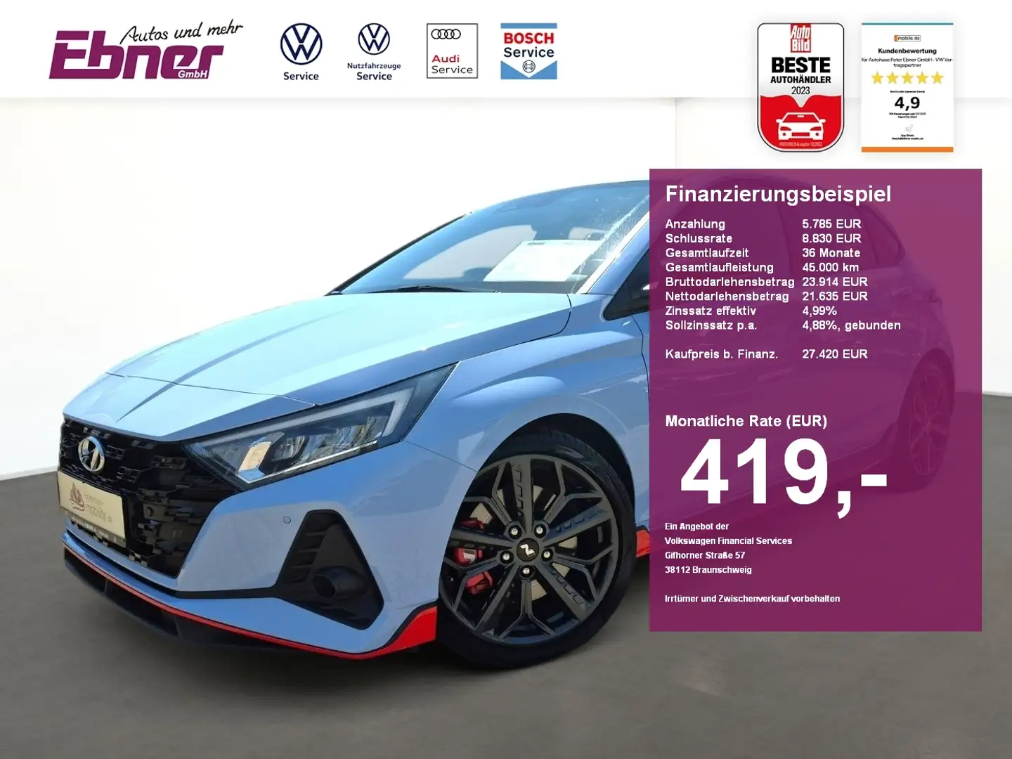 Hyundai i20 N PERFORMANCE BOSE+NAVI+LED+GRA+SITZHZG+18 ALU! Blau - 1