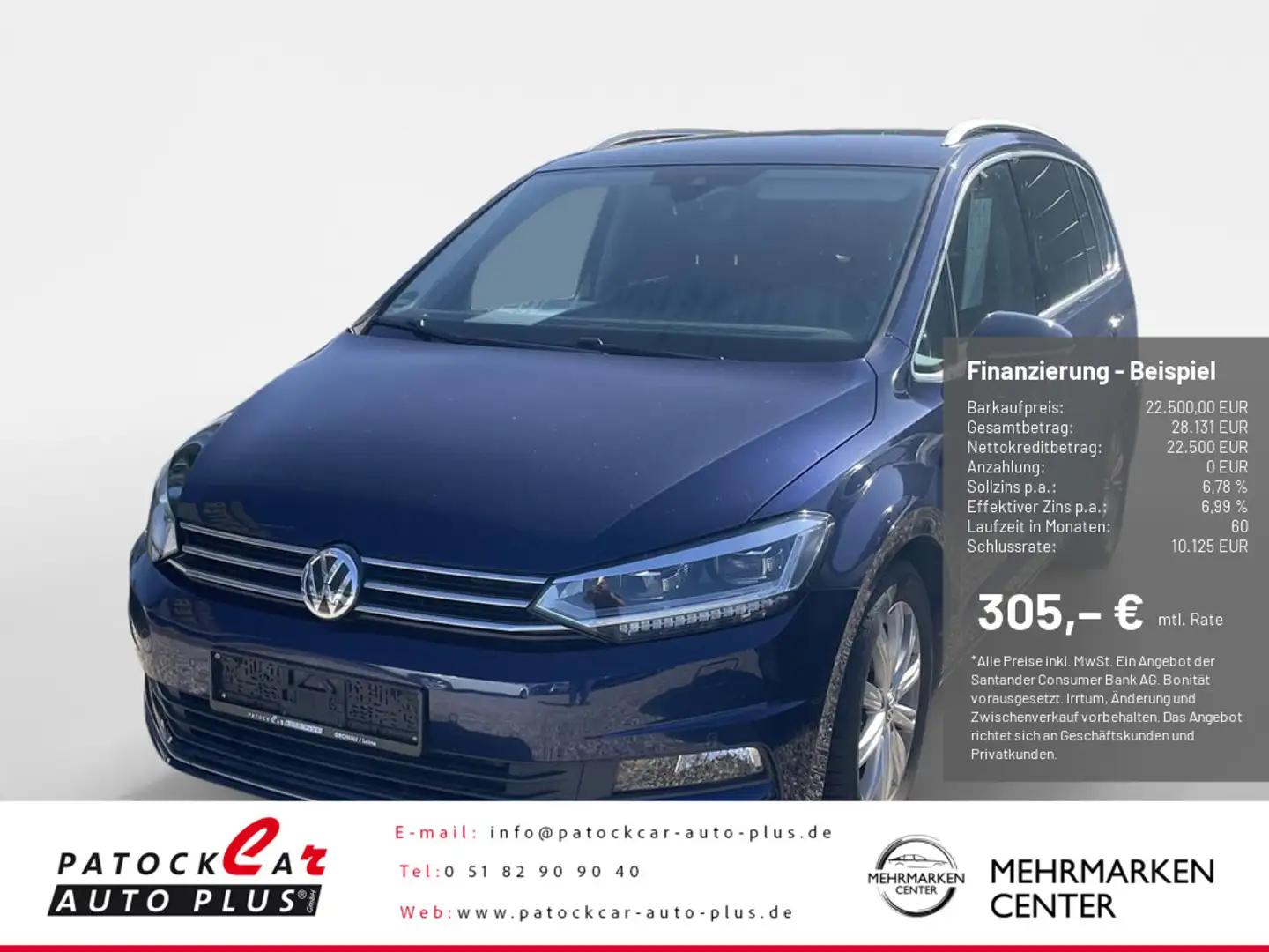 Volkswagen Touran 2.0 TDI Highline AHK-abnehmbar Bleu - 1