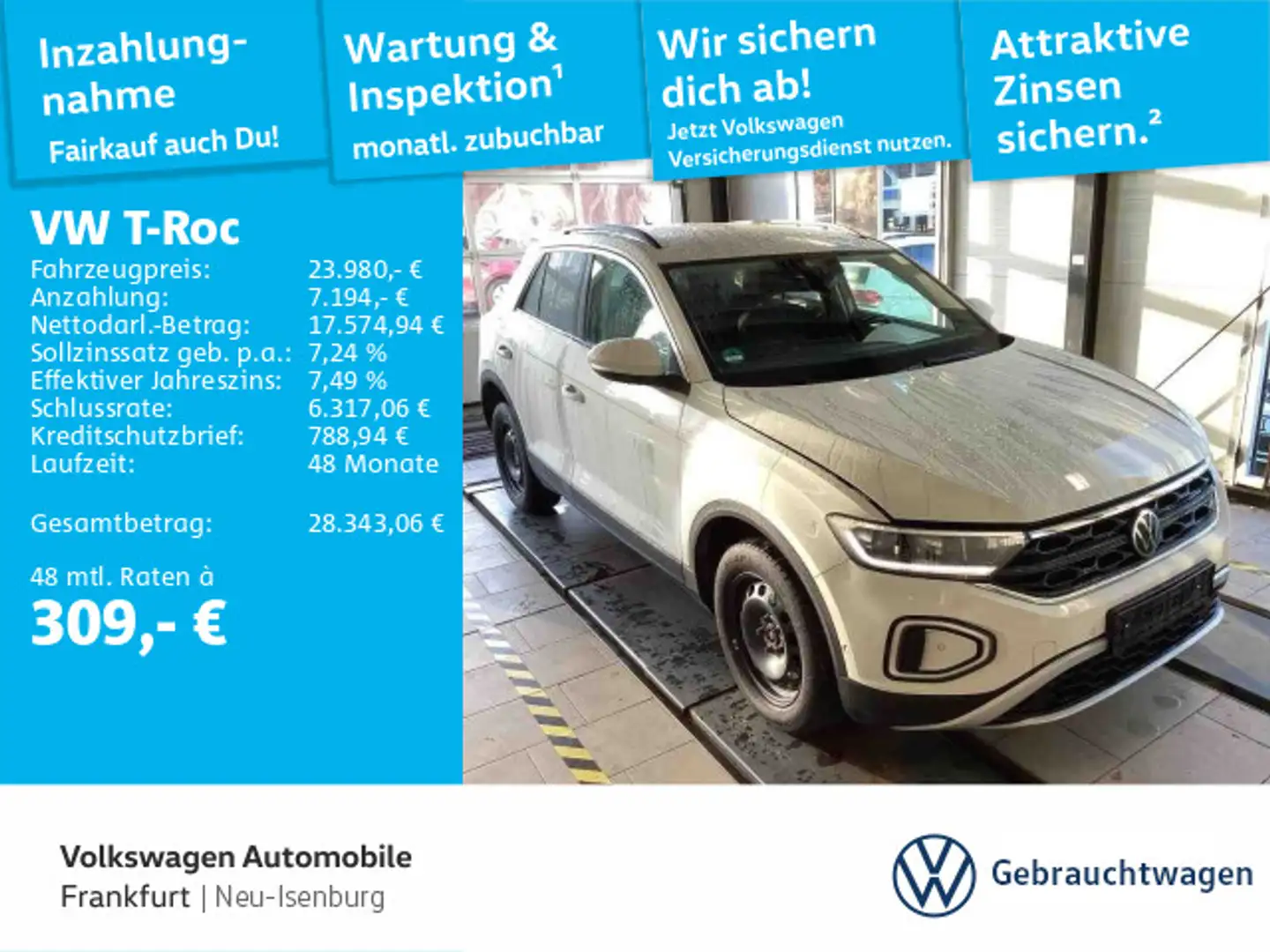 Volkswagen T-Roc 2.0 TDI DSG Life Navi Spurwechselassistent Grau - 1