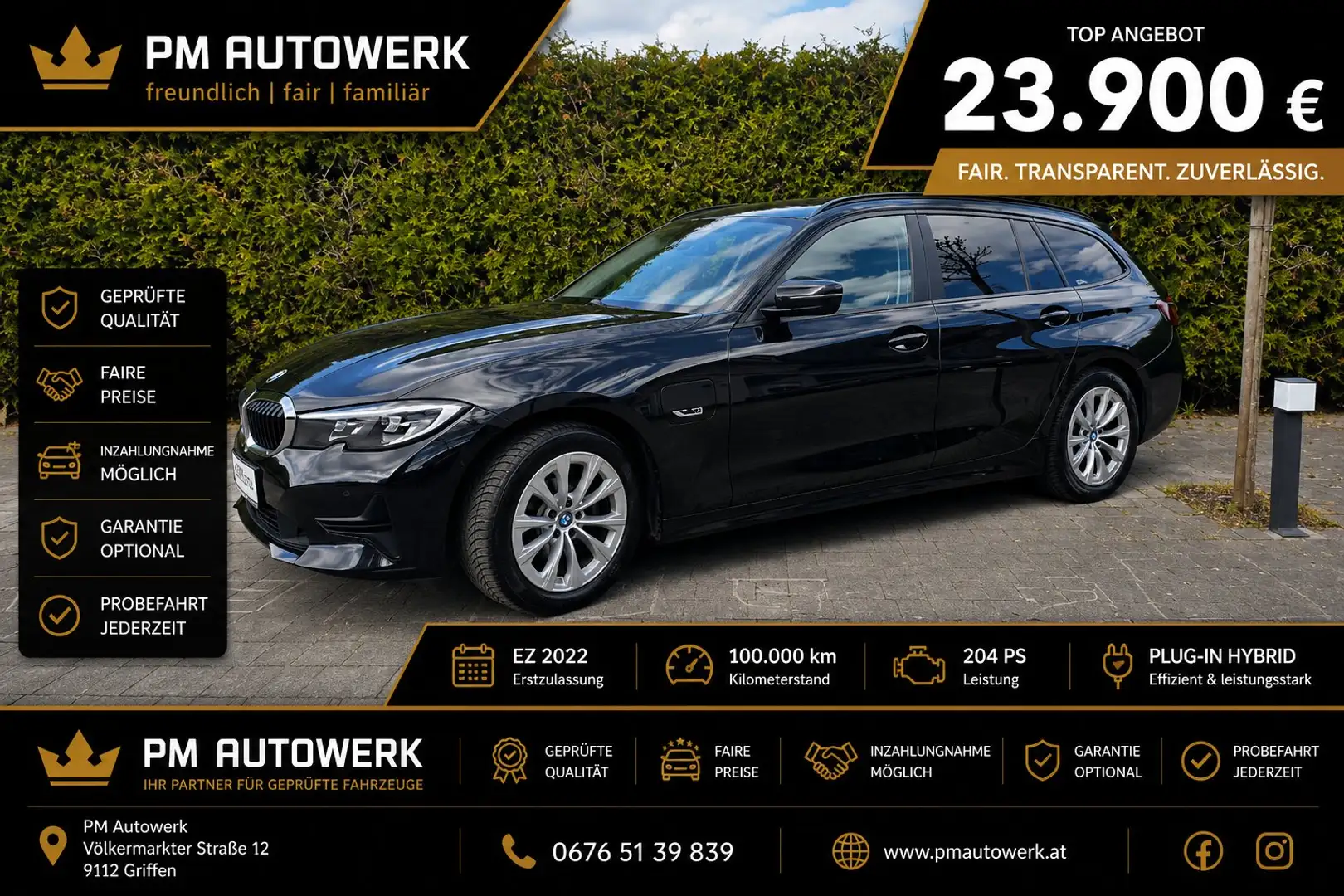 BMW 320 320e PHEV Advantage LED Kamera Finanzierung Schwarz - 1