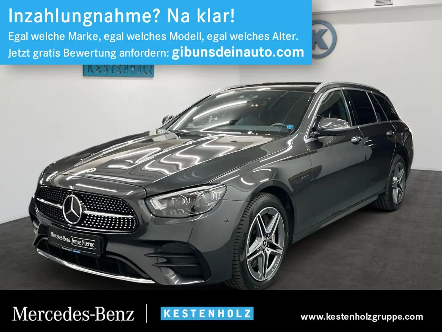 Mercedes-Benz E 300 de T-Modell AMG+PANO+BURMEST+360°+KEYLESS Grau - 1