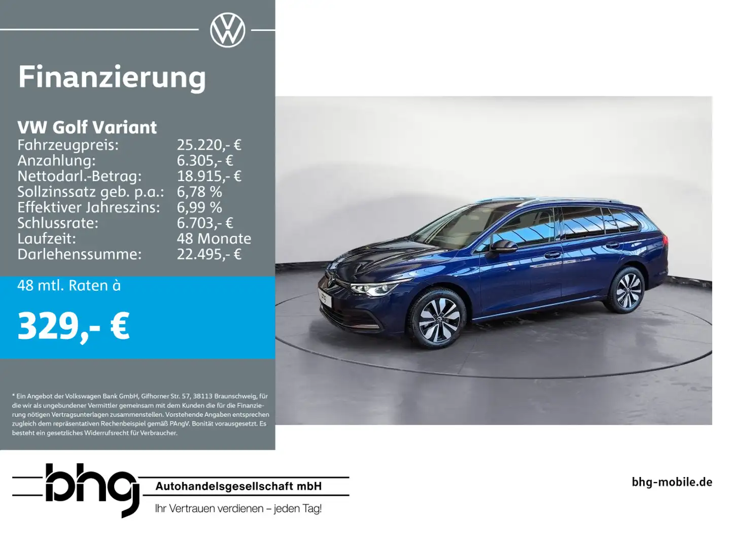 Volkswagen Golf Variant 1.0 eTSI DSG *MOVE* *LANEASS.*ACC*D Blau - 1