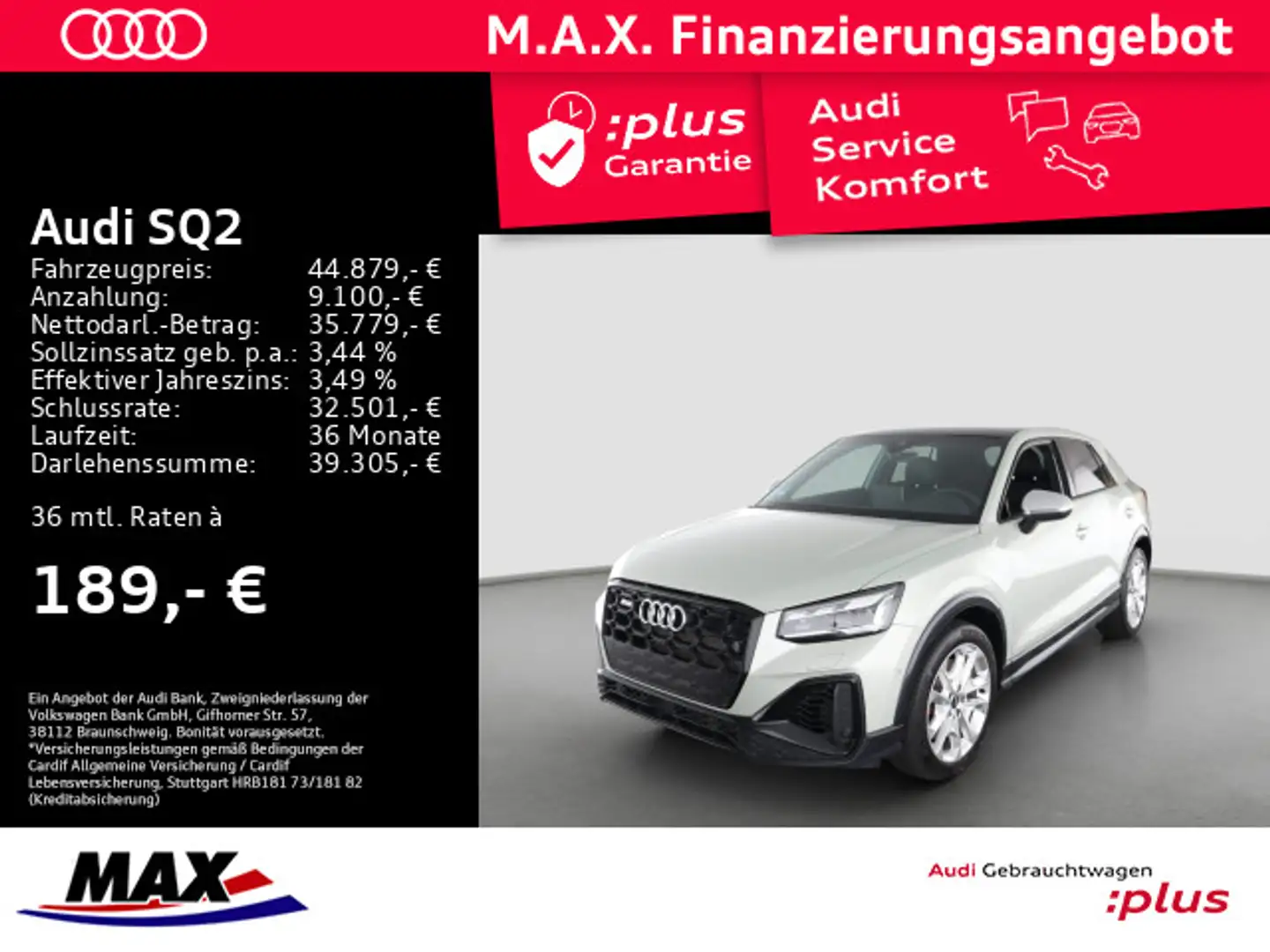 Audi SQ2 TFSI QUATTRO MATRIX-LED+KAMERA+PAN+AHK+OPTIK Silber - 1