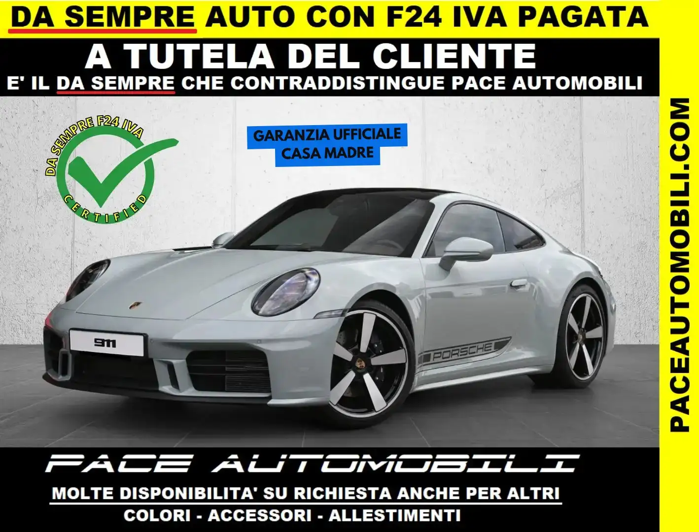 Porsche 992 911.2 MY25 TETTO SPORT DESIGN CHRONO NAVI PDC ACC Grigio - 1