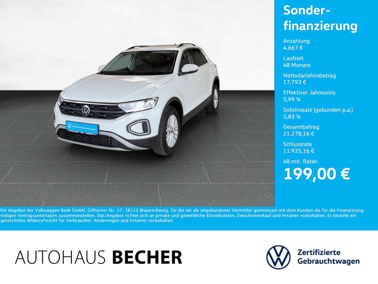Volkswagen T-Roc 2022 — Life 2.0 TDI DSG /CarPlay/LED/Rückfahrkam