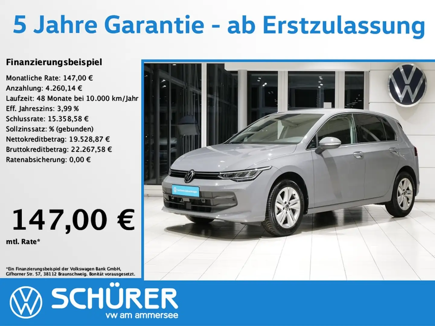 Volkswagen Golf VIII 1.5TSI Life AHK ACC AppConnect Shz Grau - 1
