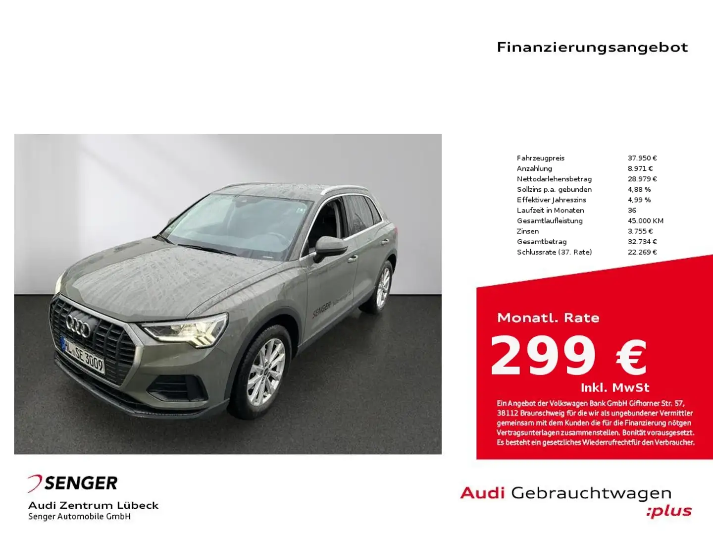 Audi Q3 35 TDI S tronic Nav PDC SHZ Virtual Grau - 1