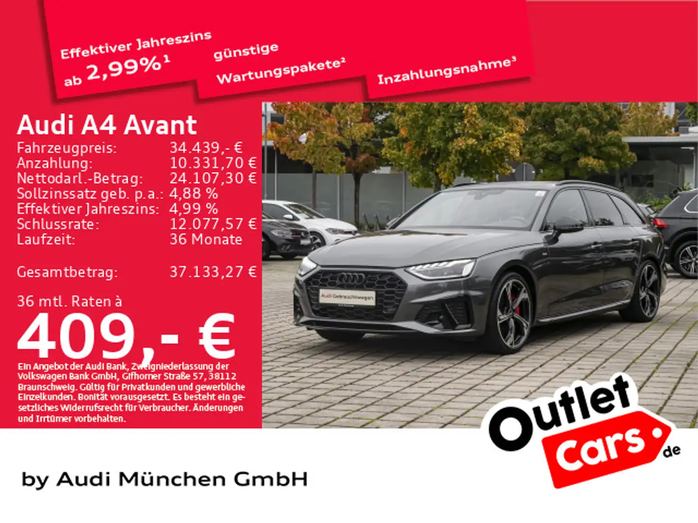 Audi A4 40 TFSI S tronic 2x S line Matrix/Virtu Grau - 1