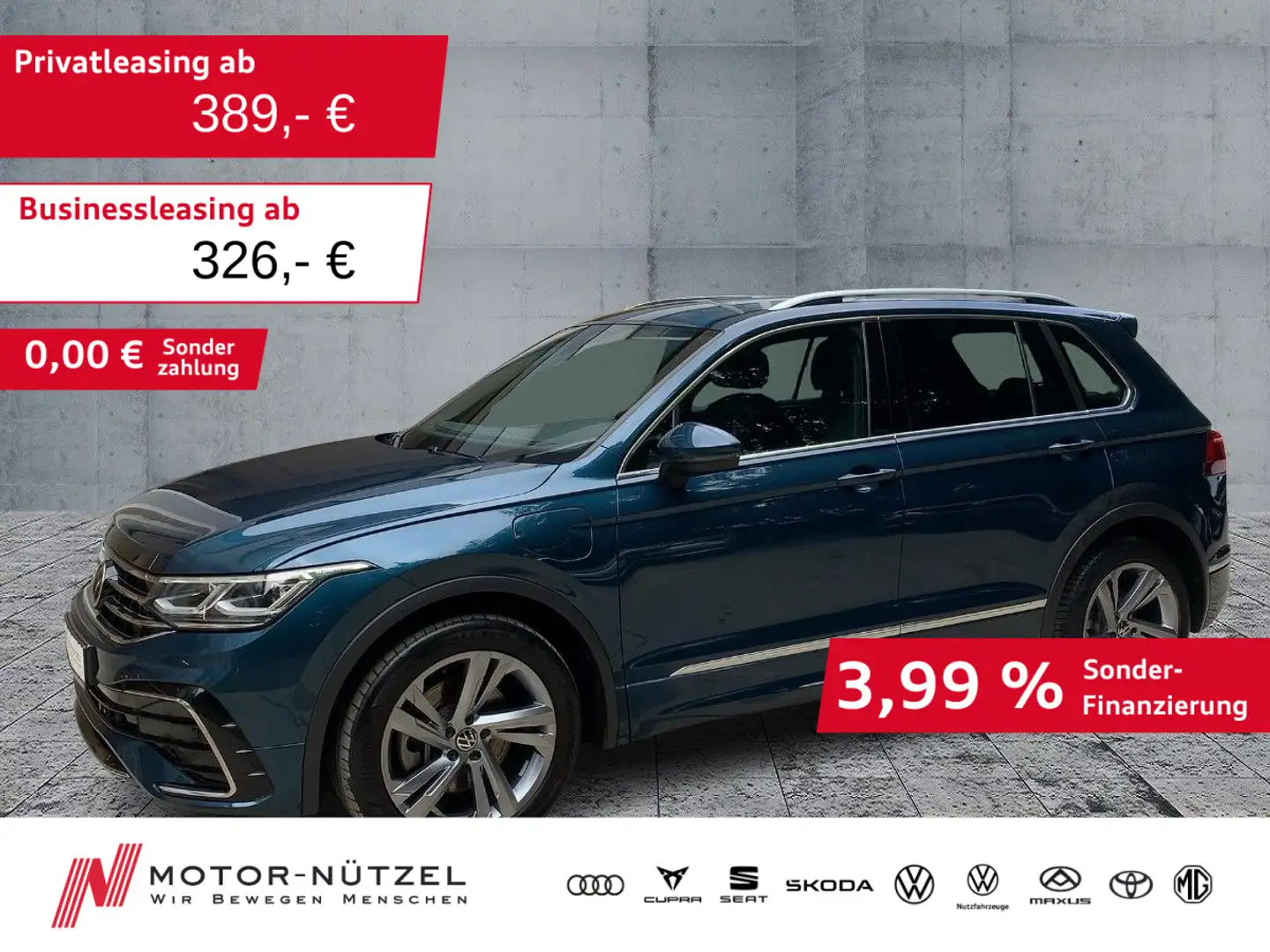 Volkswagen Tiguan 1.4 TSI eHYBRID R-LINE MATRIX+NAV+ACC+AHK Blau - 1