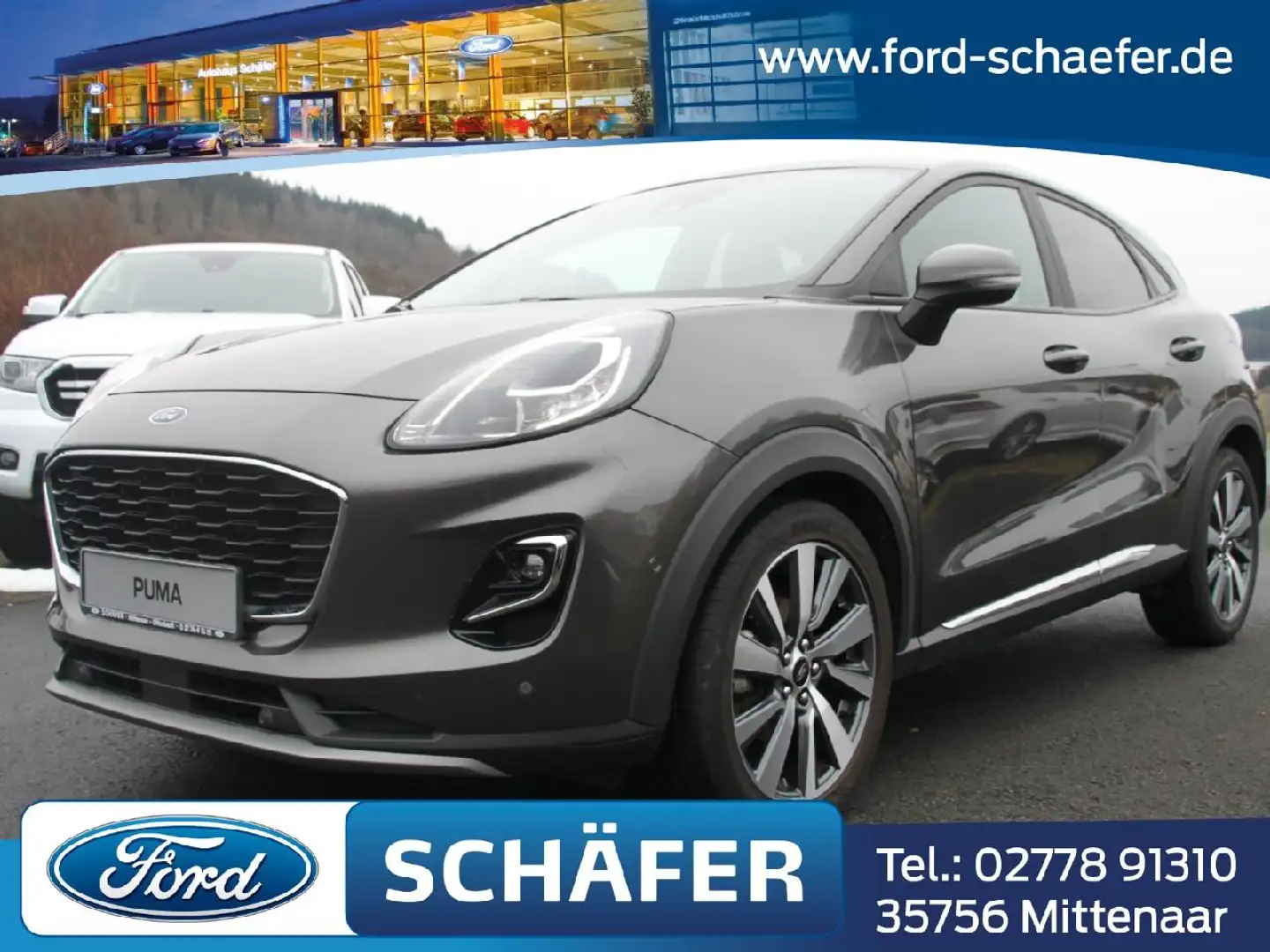 Ford Puma Titanium X+SHZ+LHZ+LMF+RFK+AC+NAVI+PANO+ Gris - 1