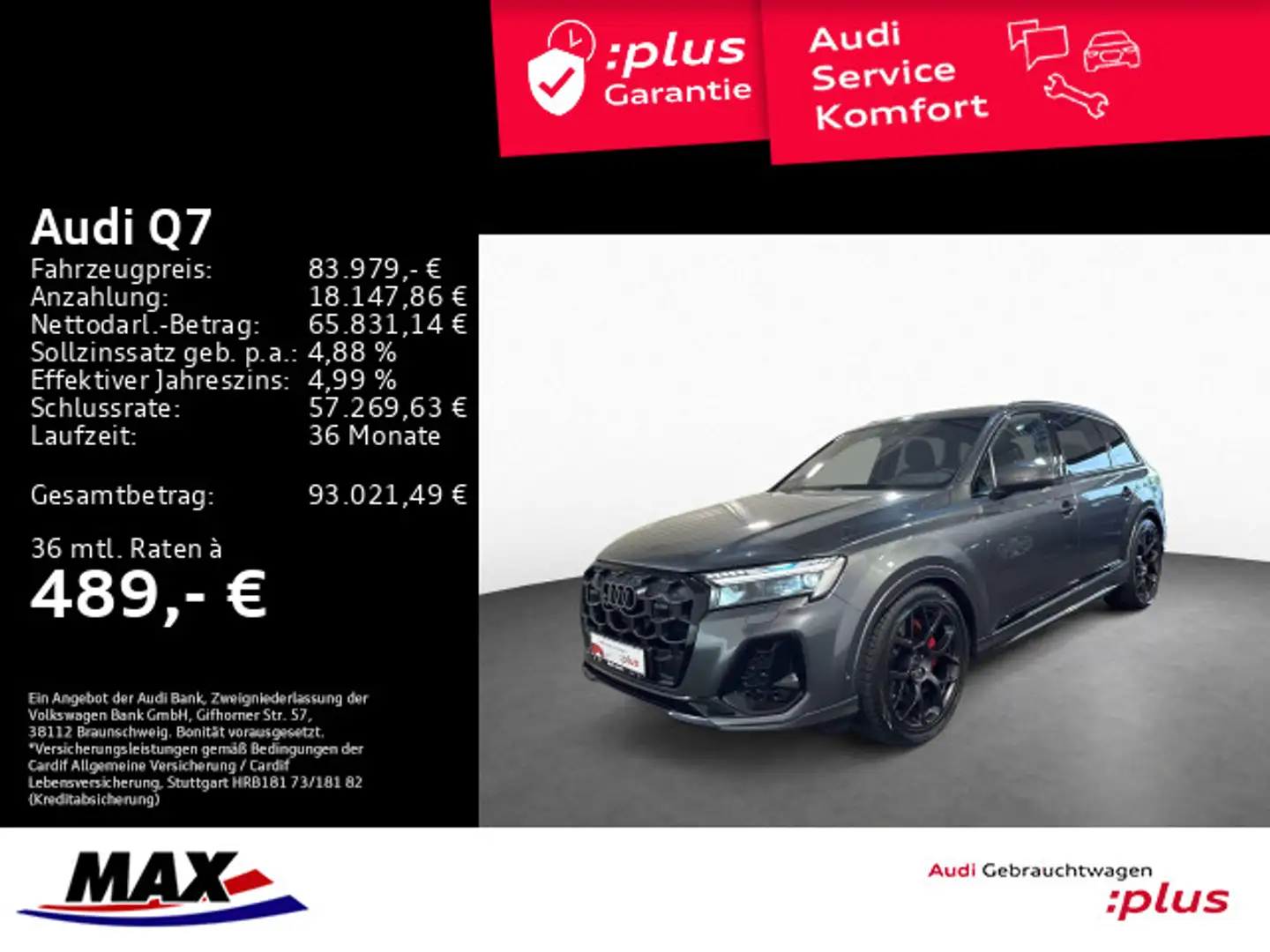Audi Q7 50 TDI Q 7-SITZER S LINE +HD-MATRIX+PANO+AHK+ Grau - 1
