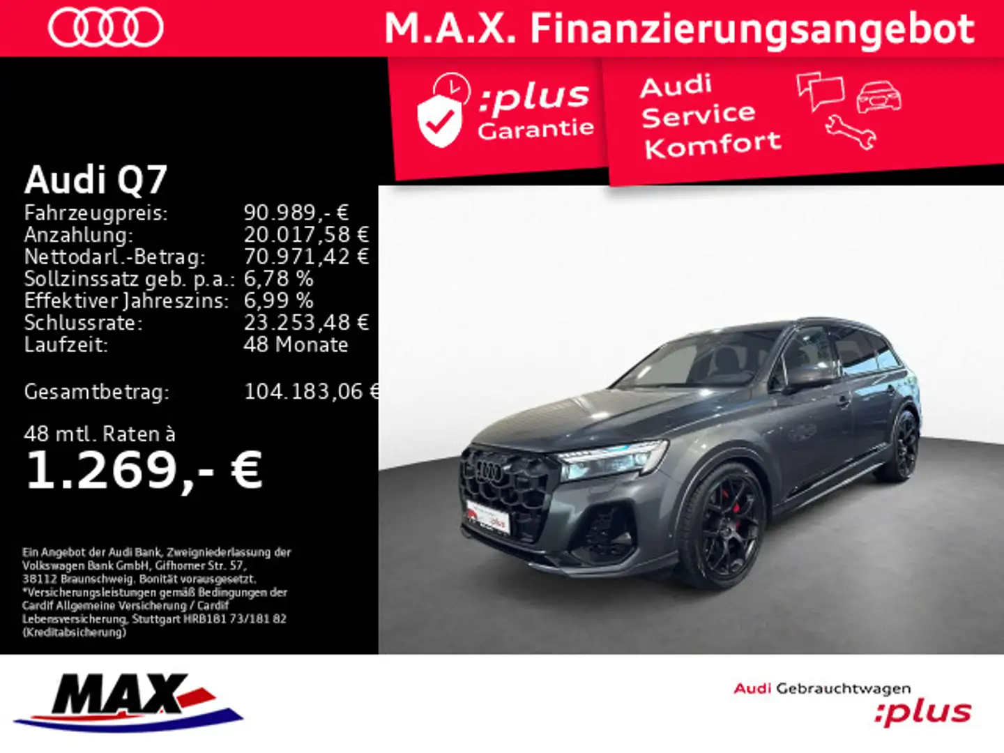Audi Q7 50 TDI Q 7-SITZER S LINE +HD-MATRIX+PANO+AHK+ Grau - 1