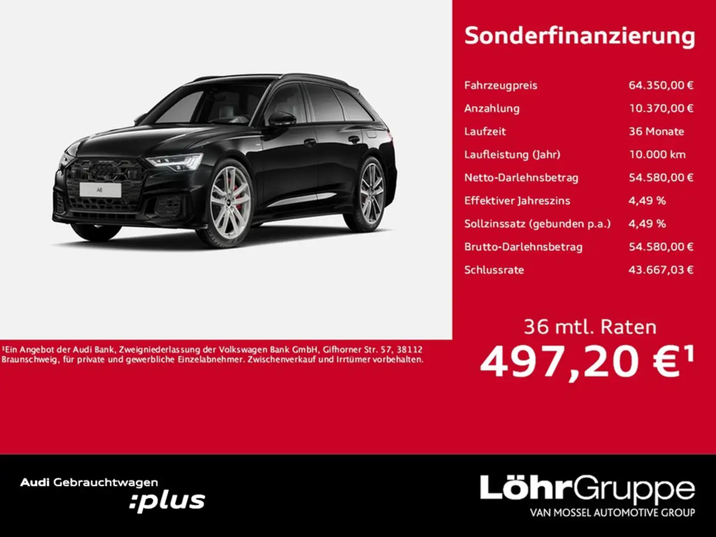 Audi A6 Avant 55 TFSI e Q S line 21"|360°|TV|B&O|HuD Schwarz - 1