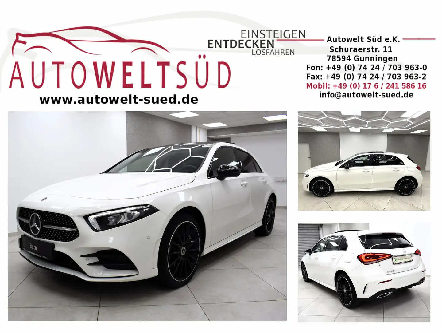 Mercedes-Benz A 250 e AMG Sport Night Pano Ambi RCam LED 2xSpur Apple Weiß - 1