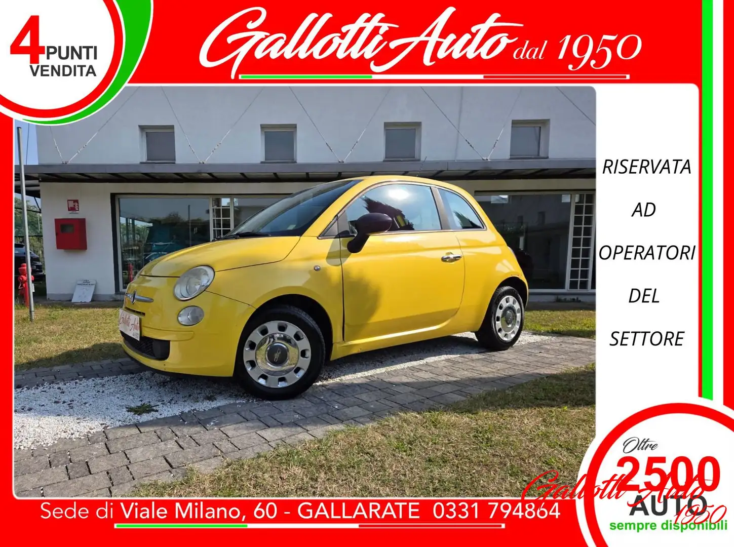 Fiat 500 1.2 Pop Jaune - 1