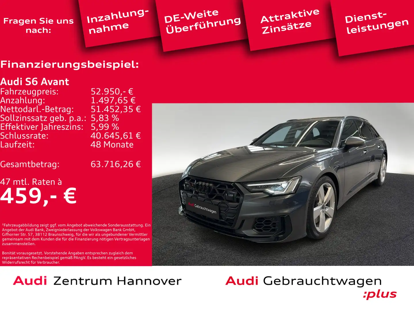 Audi S6 3.0 TDI quattro ACC Kamera LED Navi vir Grau - 1