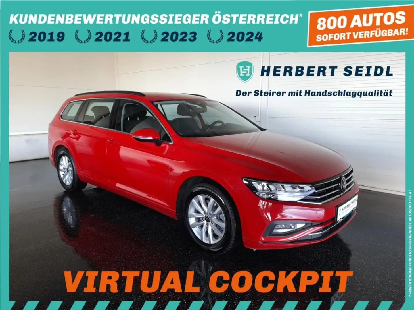 Volkswagen Passat Variant BUSINESS 2,0 TDI DSG *VIRTUELL PRO / LED / NAVI /ACC / KAMERA / SPORTMASSAGE / VERKEHRSZEICHENASSIST* Rot - 1