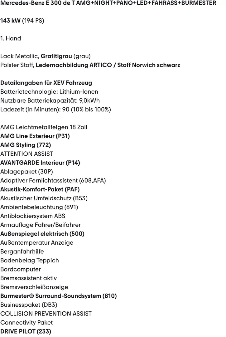 Mercedes-Benz E 300 E 300 de T AMGPanAccBurmLed auch andere kurzfristi Grau - 2
