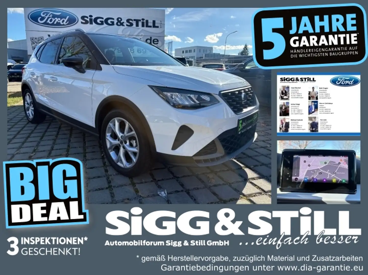 SEAT Arona 1.0 TSI FR LED*NAV*KLIMAAUT*SHZ*PDC*VIRTUAL Weiß - 1