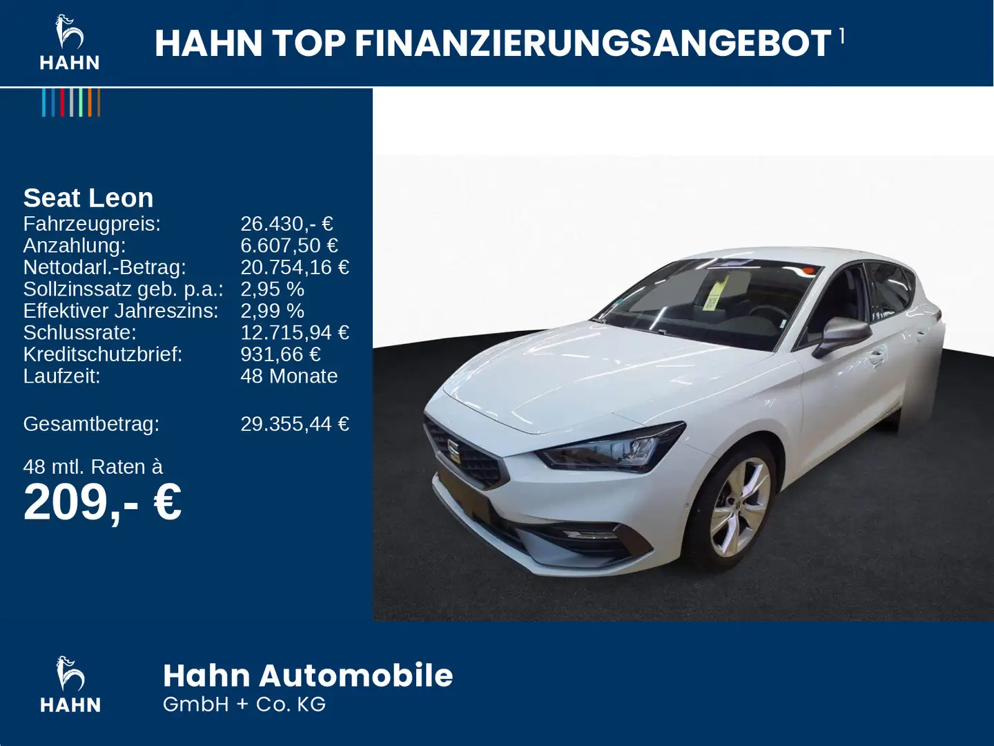 SEAT Leon 1.5eTSI DSG FR LED Navi ACC CAM Sitzhzg APP Weiß - 2