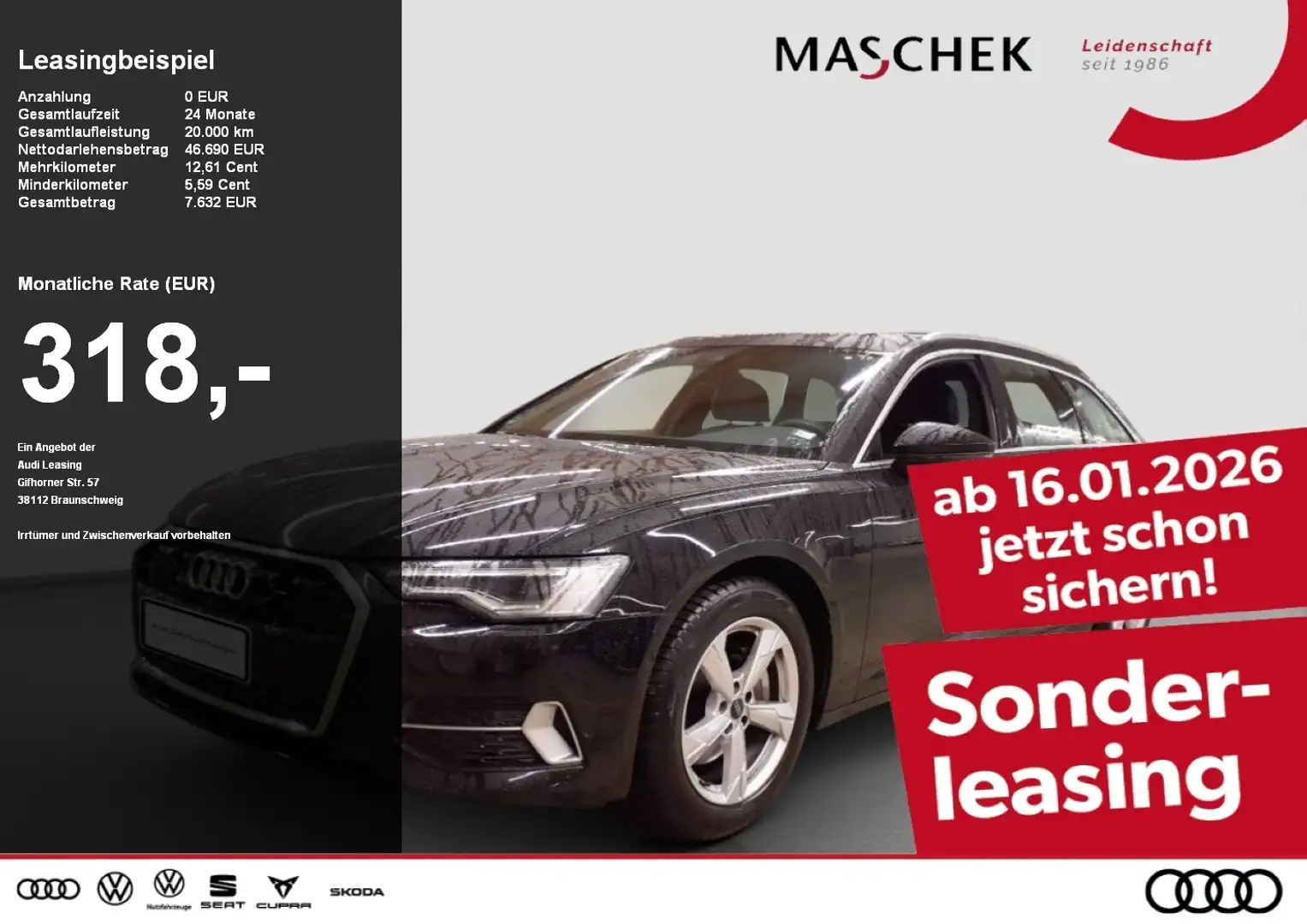 Audi A6 Avant 45 TFSI S tronic AHK 360°ACC Memory Sitzh Noir - 1