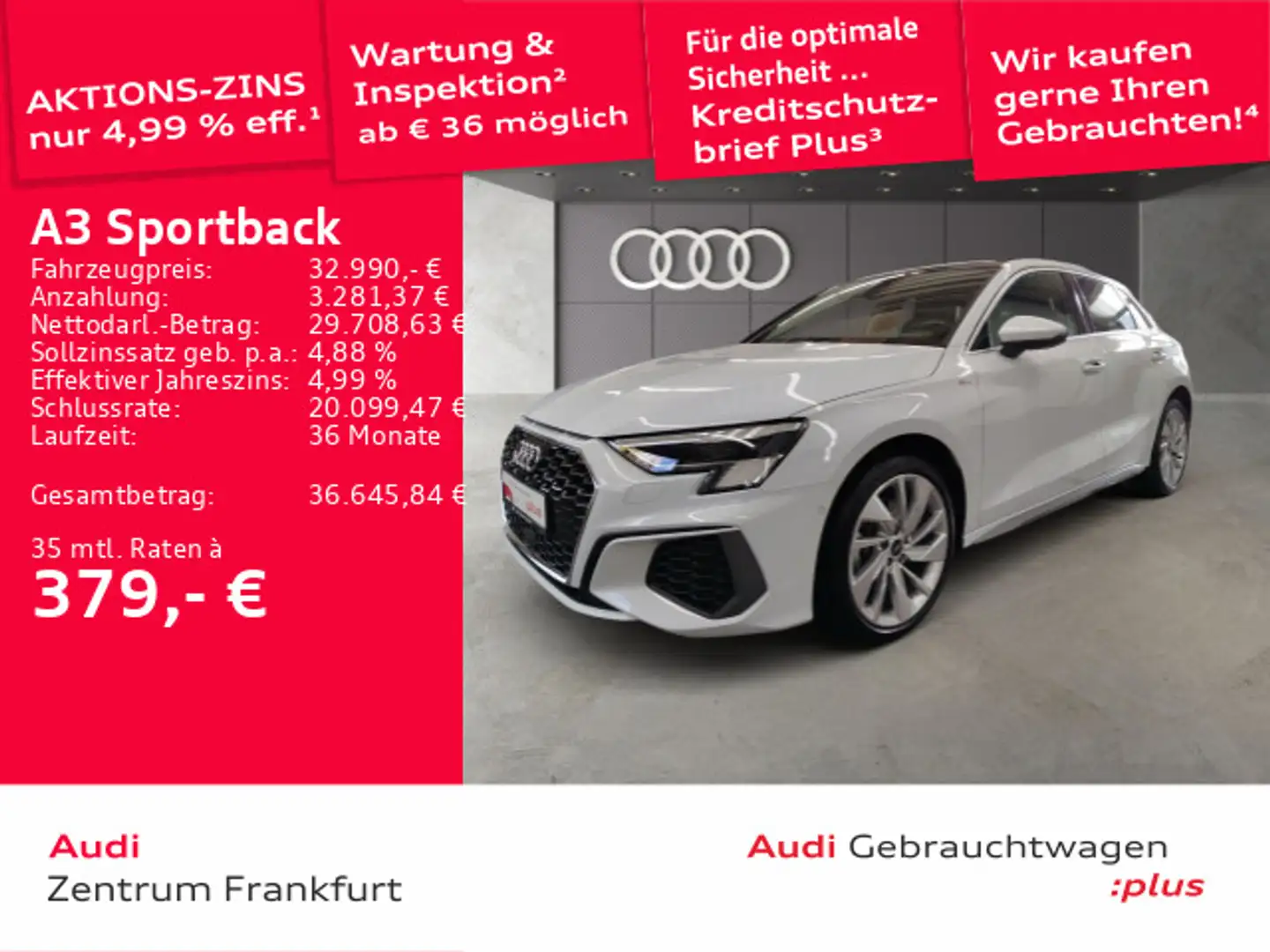Audi A3 40 TFSI quattro S tronic S line Mat Weiß - 1