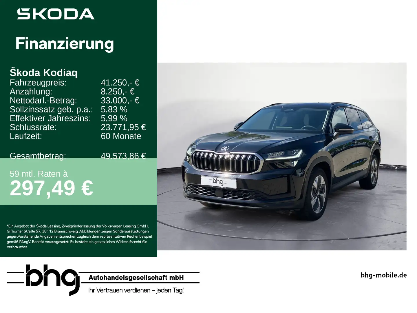 Skoda Kodiaq 2.0 TDI DSG Selection 4x4 *HEAD-UP*LED*CA Schwarz - 1