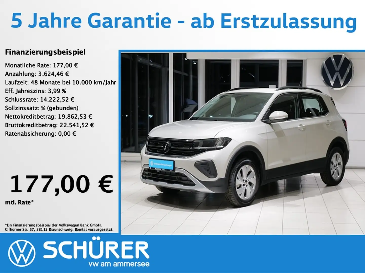 Volkswagen T-Cross 1.0TSI Life Neues Modell Navi ACC LED AppConnect Grau - 1