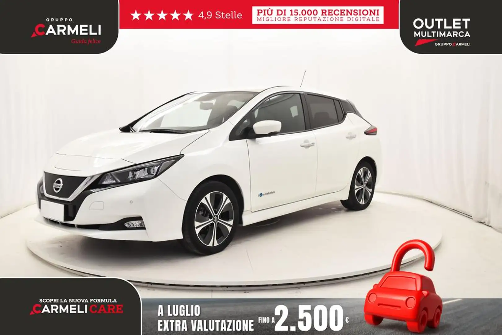 Nissan Leaf Business 40kWh 150cv my19 NAVI,TELECAMERA 360,FULL White - 1