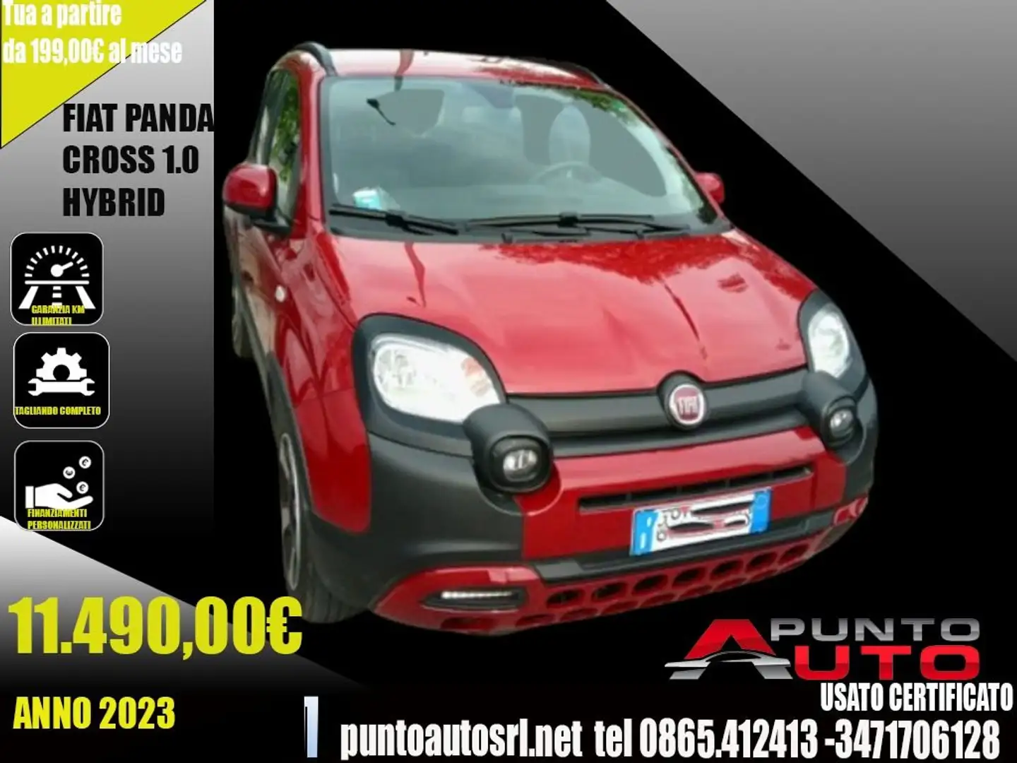 Fiat Panda Cross 1.0 FireFly S&S Hybrid Rosso - 1