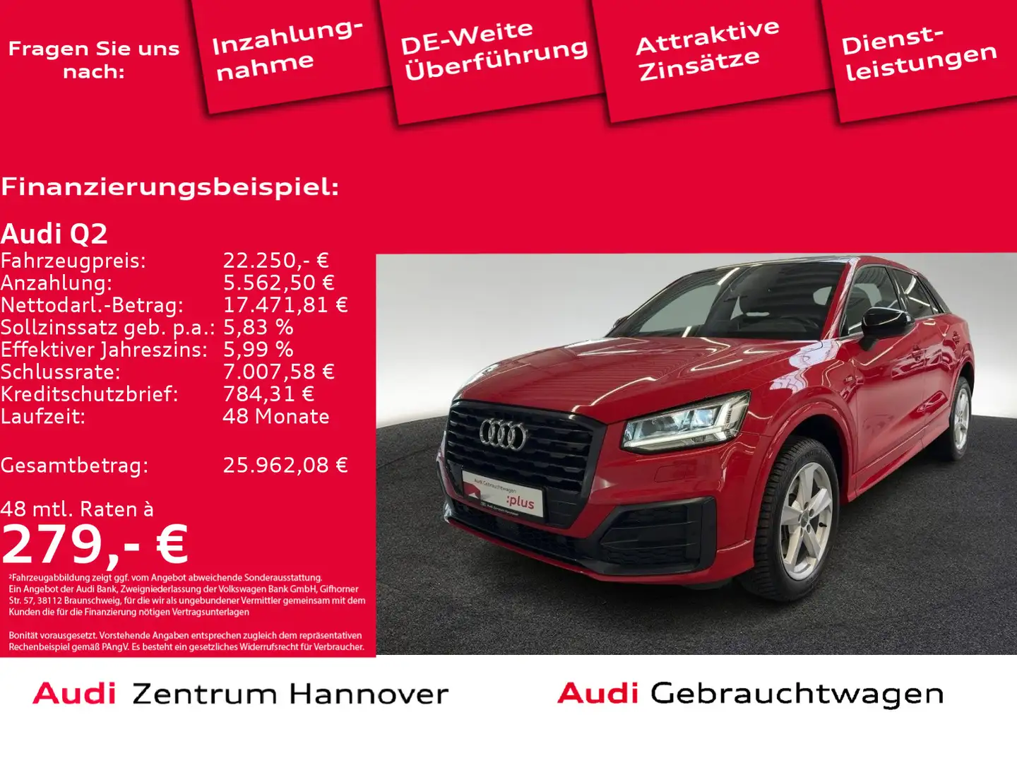 Audi Q2 sport 35 TDI Pano AHK virtual Navi Rojo - 1