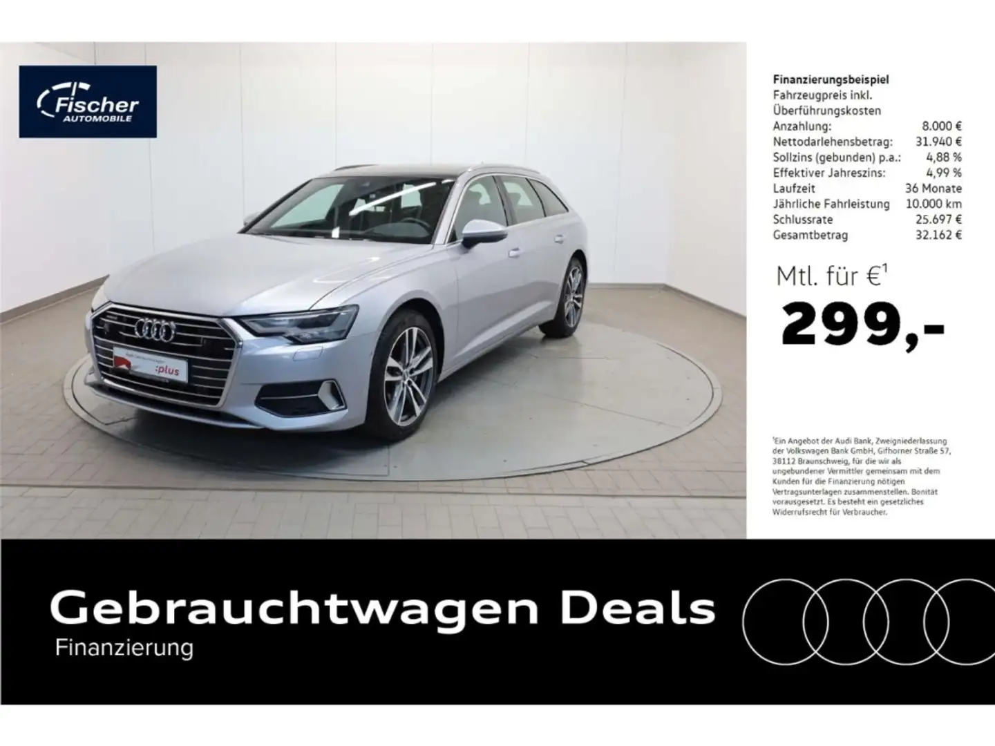 Audi A6 Avant 50 TDI qu. Sport Tip. P-Dach/Leder/HUD Silber - 1