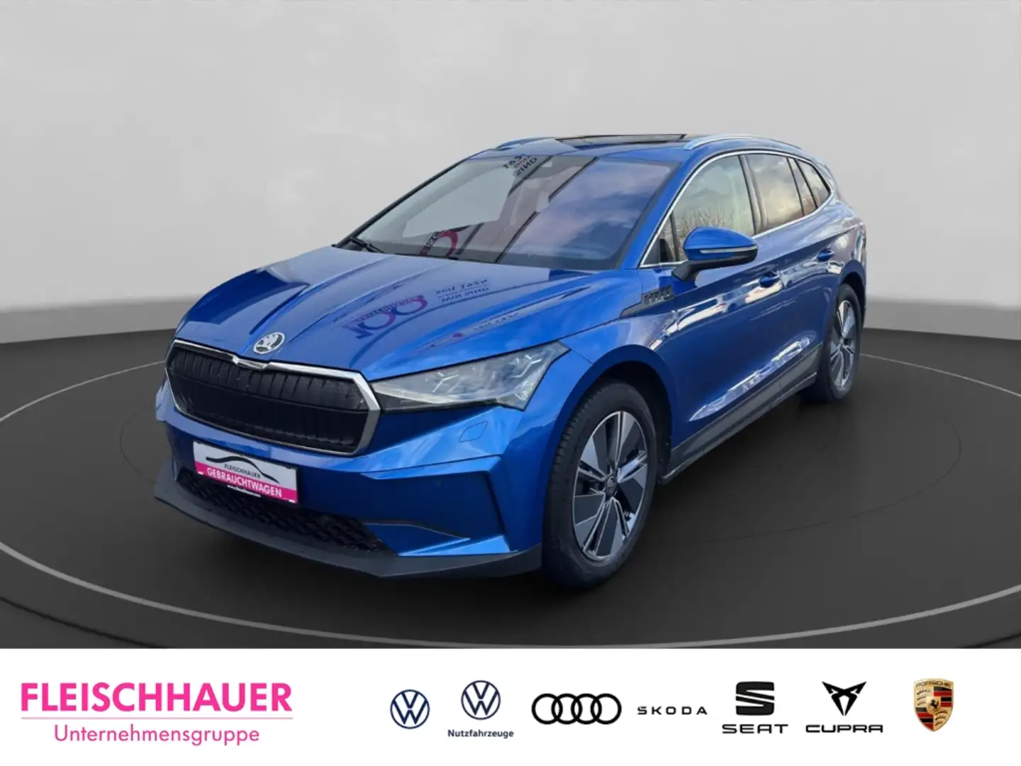 Skoda Enyaq ecoSuite Navi+HeadUp+ACC+360°+Pano+CarPlay+Leder+L Blau - 1