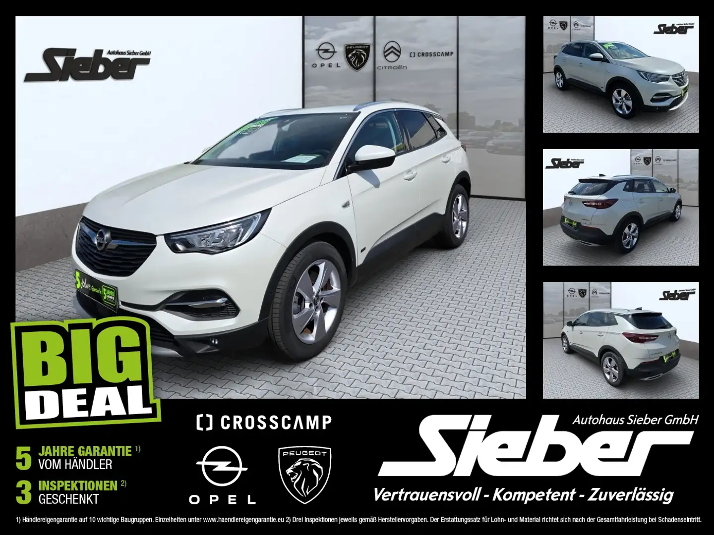 Opel Grandland 1.6 Turbo Elegance Sitzhzg Kamera Navi Wit - 1