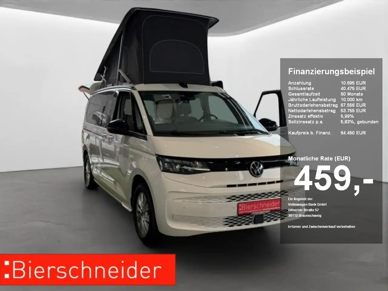 Volkswagen T7 California 2.0 TDI DSG Beach Camper LED NAVI AHK STANDHZG KAM
