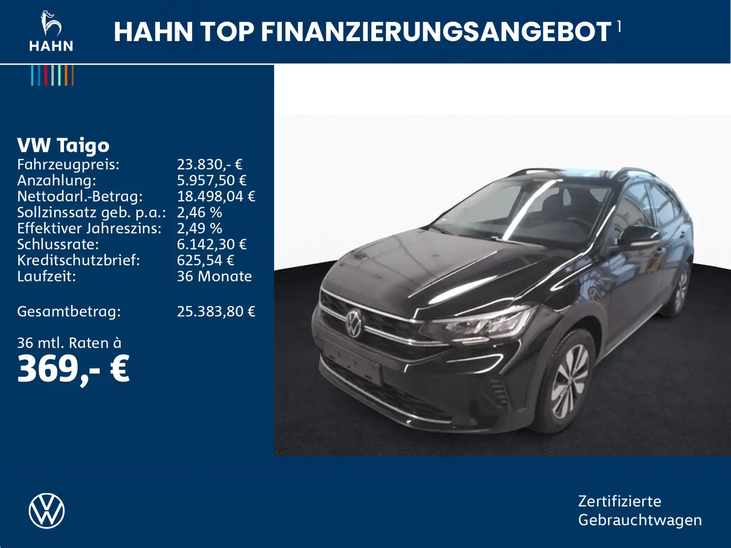 Volkswagen Taigo 1.0TSI DSG Goal LED ACC APP Sitzh Virtual Schwarz - 2