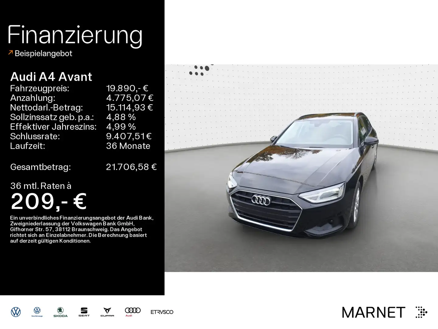 Audi A4 35 TDI*Navi*Alu*PDC*Audi Connect*Sitzhe Nero - 1