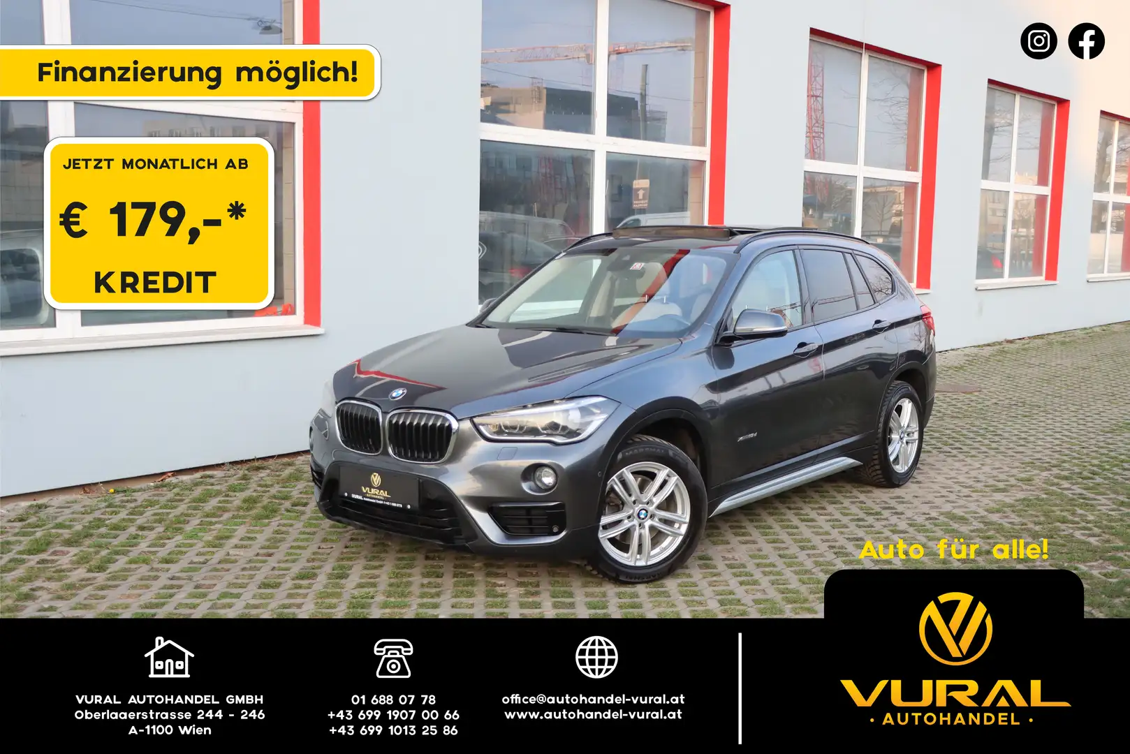 BMW X1 xDrive 18d | Panorama | Head-Up | Kamera | Leder | Grau - 1