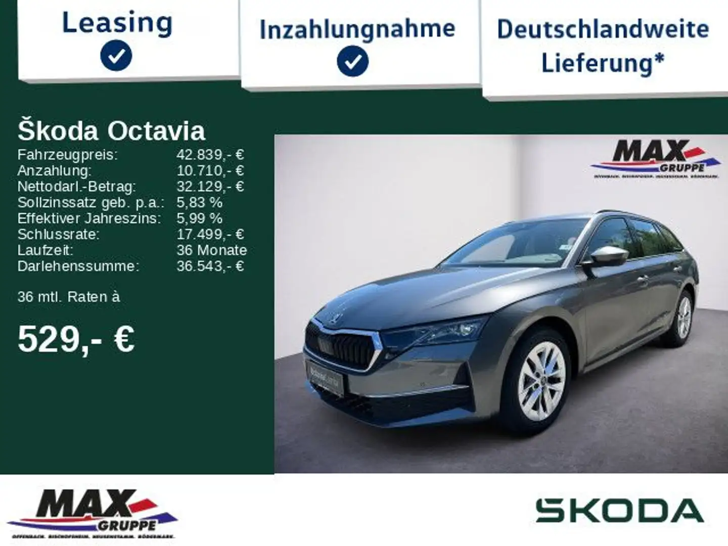 Skoda Octavia 2.0 TDI Selection 360°KAM*NAVI*ACC*LED* Grau - 1