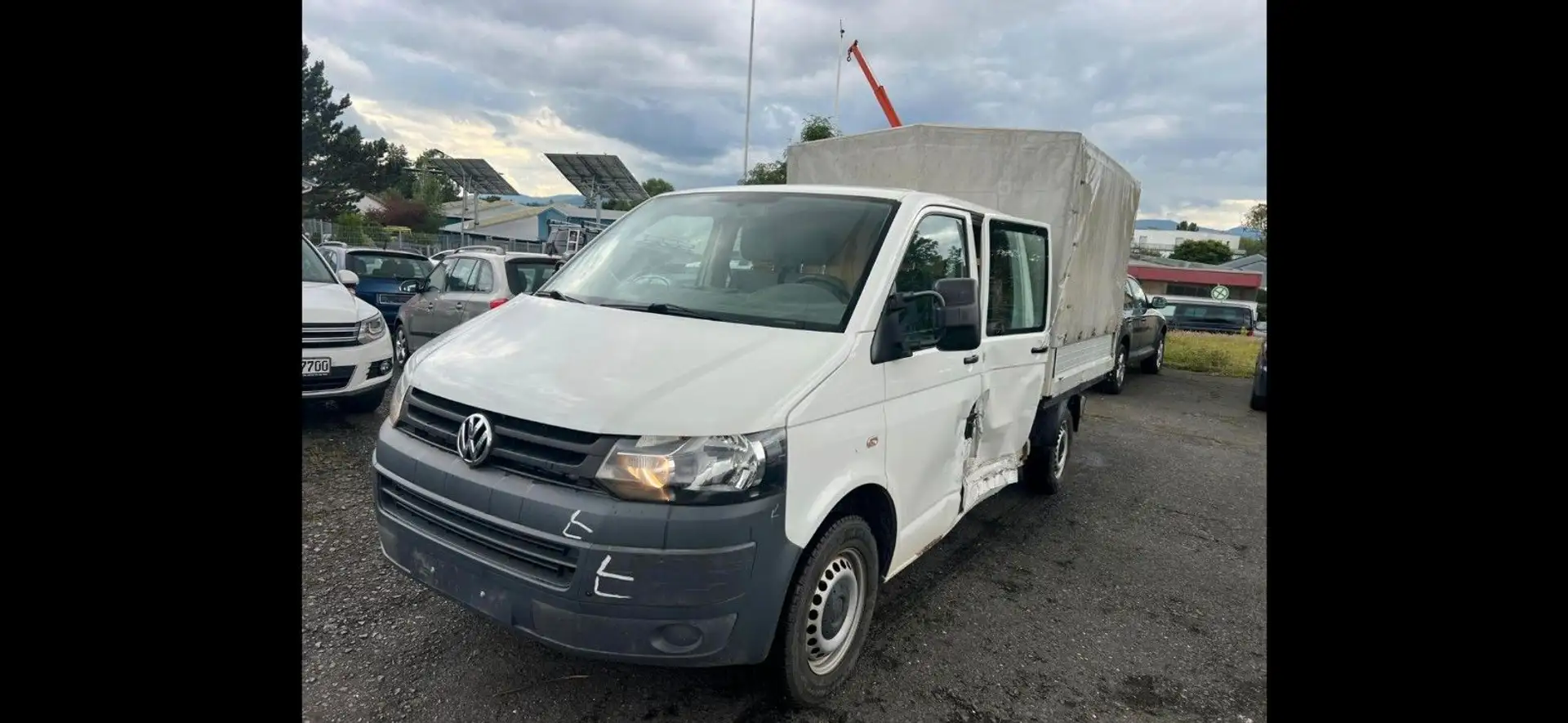 Volkswagen T5 Transporter Pritsche Pritsche Doppelkabine Wit - 1