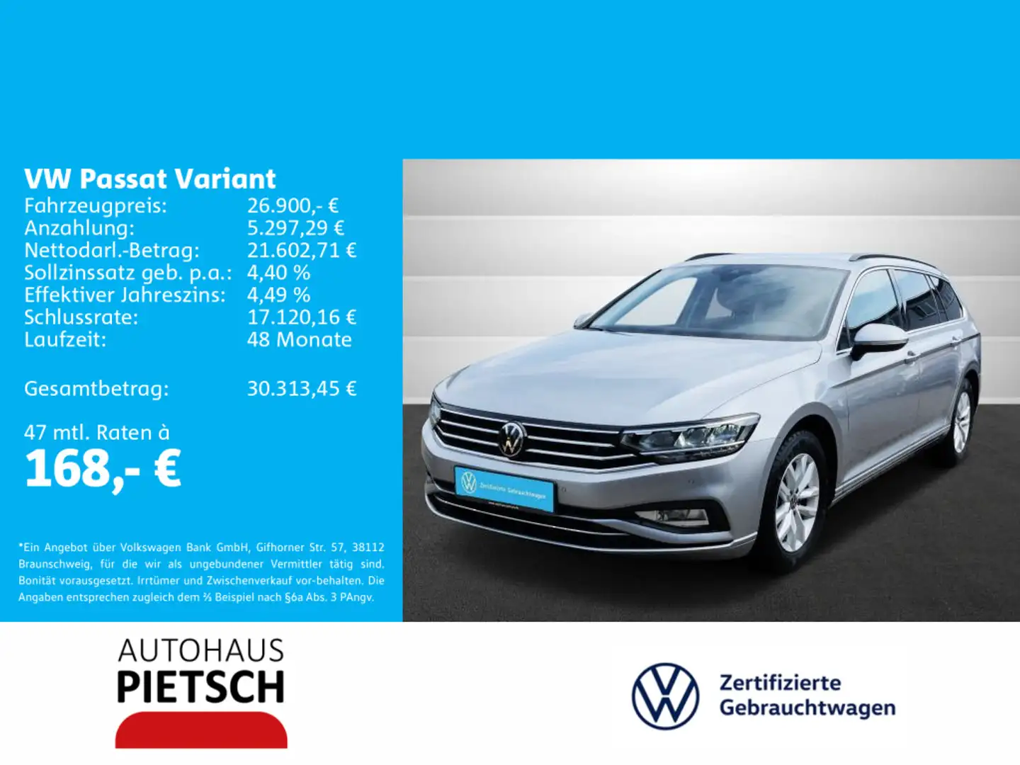 Volkswagen Passat Variant 1.5 TSI DSG Business AHK ACC Sitz Silber - 1