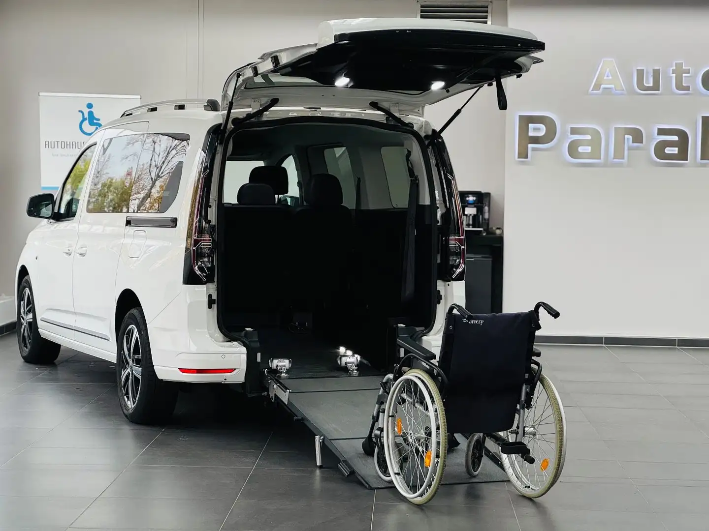 Volkswagen Caddy Style Maxi Rollstuhlgerecht-Rampe + E Sitz Blanc - 1
