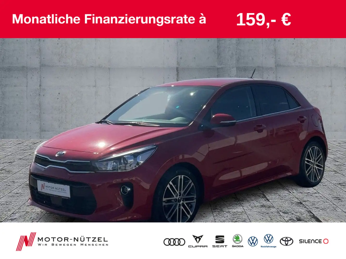 Kia Rio 1.4 Aut SPIRIT NAV+LEDER+SHZ+RFK+MFL+DAB+APP Rood - 1