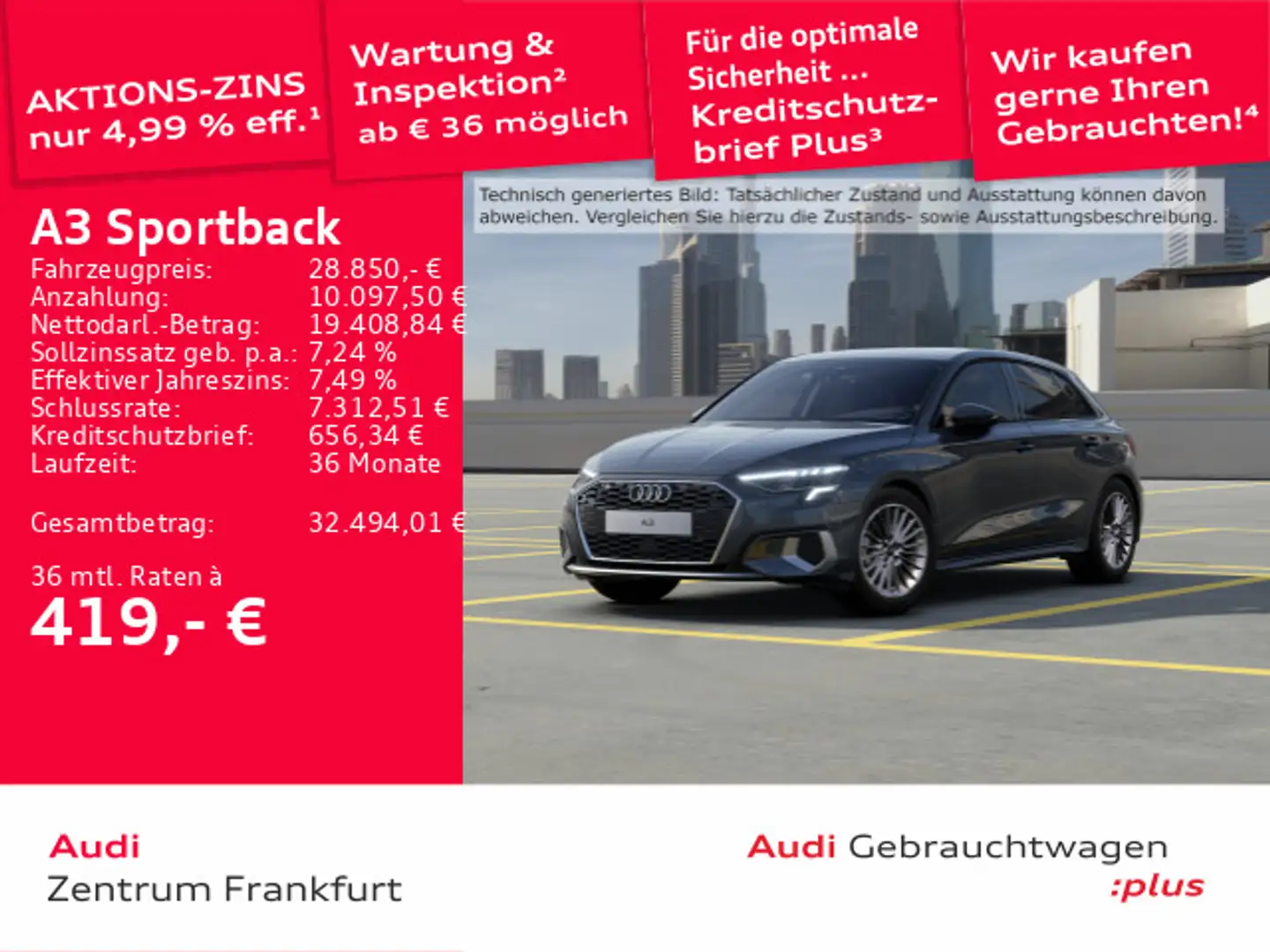 Audi A3 35 TFSI S tronic advanced LED DAB L Grau - 1