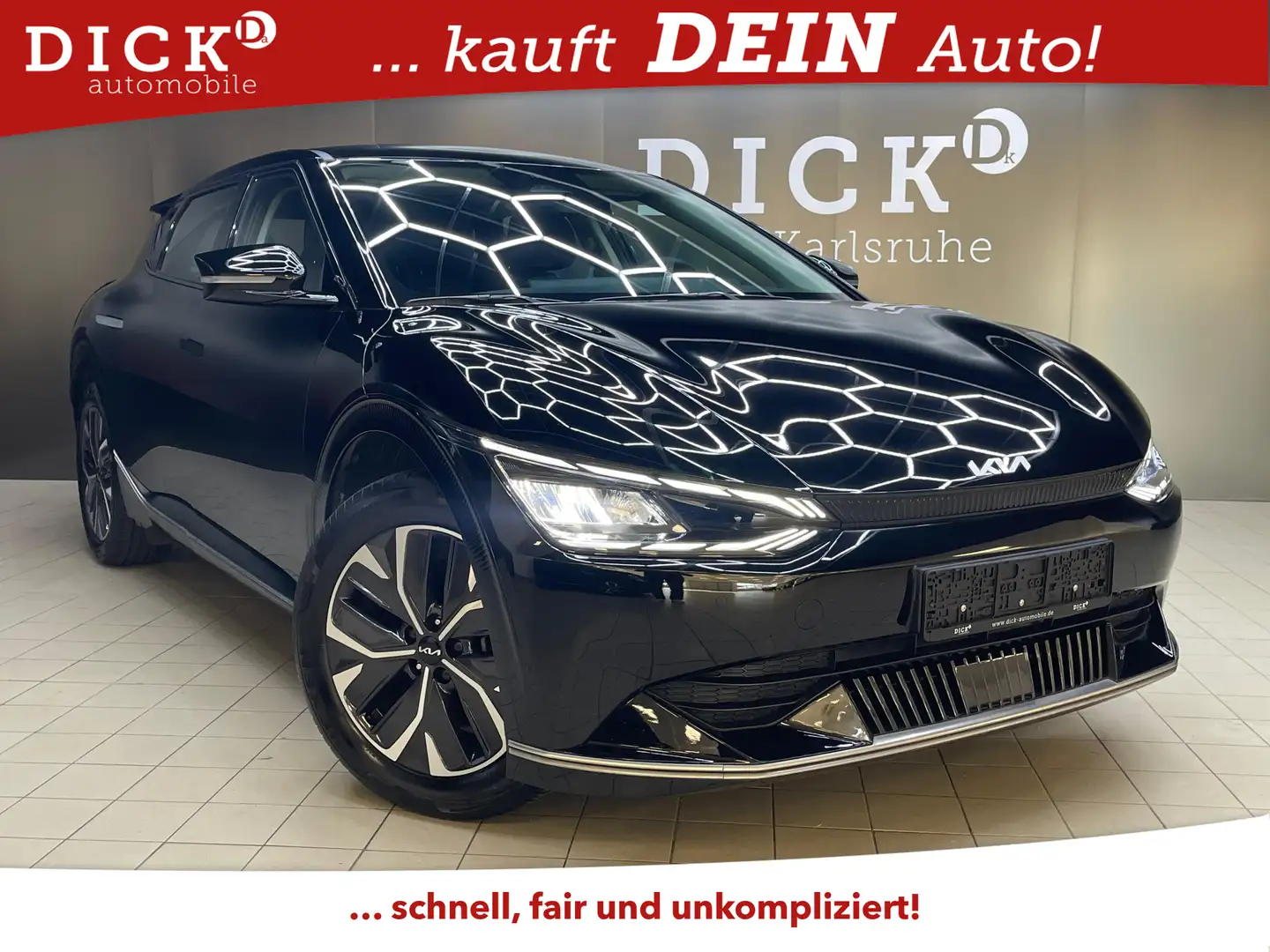 Kia EV6 77,4 KWH LEDER+NAVI+LED+SHZ+ACC+DAB+WP+360° Schwarz - 1